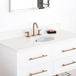 Flair Widespread Bathroom Faucet - Overflow - Antique Copper - Bathroom Sink Faucets