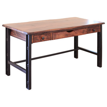 Granville Cast Iron Base and Solid Parota Wood Top 60" Desk