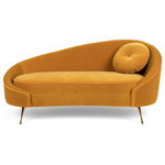 Bold Monkey - Curved Ochre Velvet Sofa, Bold Monkey I am Not a Croissant - The I am Not a Croissant Sofa in Ochre is a curvacious beauty that brings a sophisticated atmosphere to your interiors. With it's velvet upholstery and stainless steel legs, this sofa can radiate beauty within your home.
