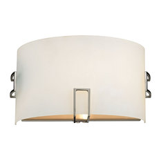 Thomas Lighting 1-Light Wall Sconce with White Glass 5131WS/20, Brushed Nickel