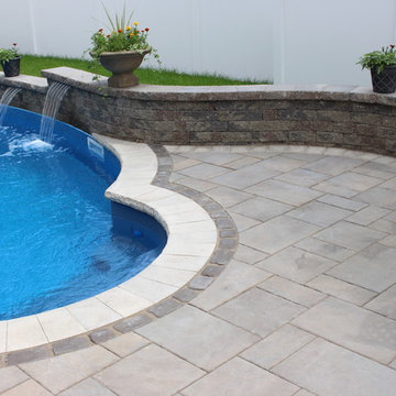 Swimming Pool Patio & Waterfall in Massapequa, NY