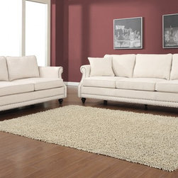 Camden Retro Beige Linen Sofa Set - $1796.00 - Living Room Furniture Sets