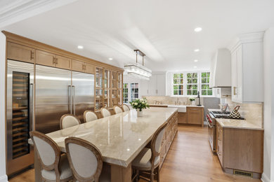 Example of a transitional kitchen design in New York