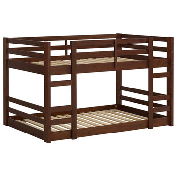 Low Wood Twin Bunk Bed, Walnut