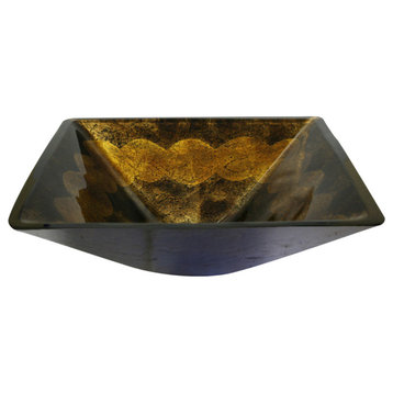 Legion Furniture Antique Bronze Sqaure Tempered Glass Vessel Sink