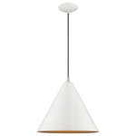 Livex Lighting - Livex Lighting 41176-69 Metal Shade - 14" One Light Mini Pendant - Featuring a clean and crisp modern look. This miniMetal Shade 14" One  Shiny White Shiny Wh *UL Approved: YES Energy Star Qualified: n/a ADA Certified: n/a  *Number of Lights: Lamp: 1-*Wattage:60w Medium Base bulb(s) *Bulb Included:No *Bulb Type:Medium Base *Finish Type:Shiny White