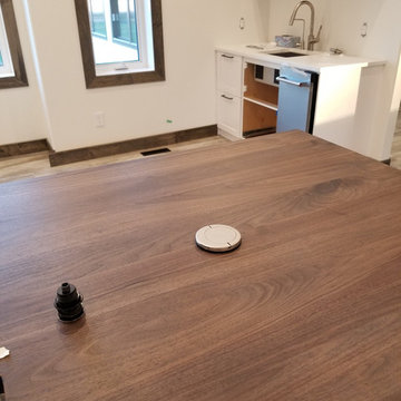 White Kitchen Walnut Island