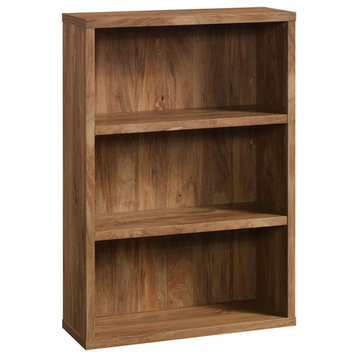 Pemberly Row 3-Shelf Modern Engineered Wood Bookcase in Brown/Sindoori Mango