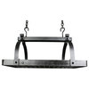 Handcrafted 30" Classic Rectangle Ceiling Rack w 24 Hooks Hammered Steel