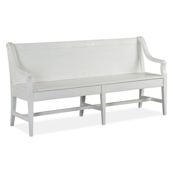Magnussen Heron Cove Bench With Back, Chalk White