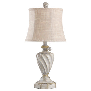 Cameron Table Lamp, Antique White, Antique White, Beige