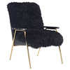 Modern Contemporary Urban Design Living Lounge Room Armchair, Black, Fabric Wool