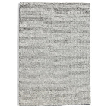 Hand Woven Medium Pile Ivory Colored Wool Rug by Tufty Home, 6x6 Round