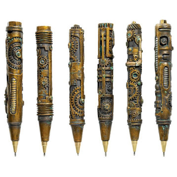 Design Toscano Set of Six Steampunk Pens