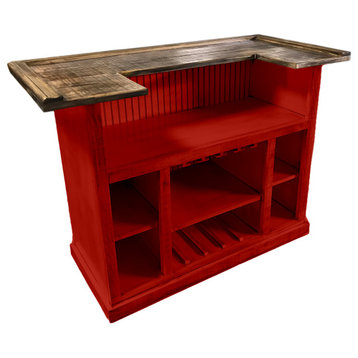 Rustic Home Bar, Persimmon Red