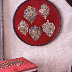 Sacred Hearts Under Glass - Wall Accents