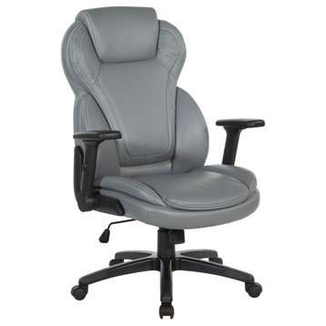 Executive High Back Gray Bonded Leather Office Chair
