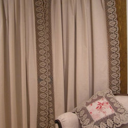 RUSSIA HOUSE COLLECTION - Rustica Tab Curtains with Linen Lace - Home Decor