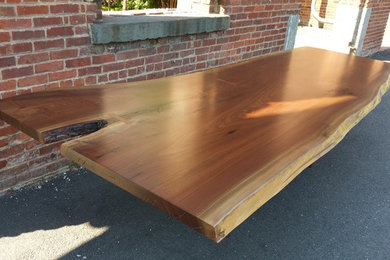 Walnut live edge dining table single slab
