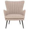 Jenson Accent Chair with Cappuccino Fabric and Grey Legs