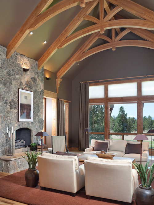 Cathedral Ceiling With Fireplace | Houzz