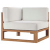 Lounge Sectional Sofa Chair Set, White Natural, Wood, Modern, Outdoor Patio