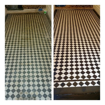 York Pattern Victorian Tiled Hallway Restored in Wanstead, E11