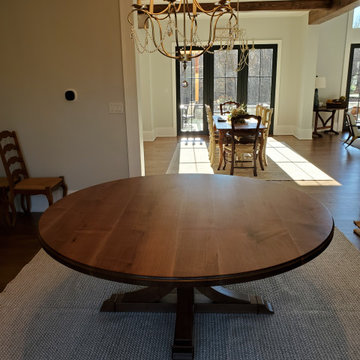 Round Pedestal Dining Table - Walnut