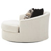 Ashley Cambri Oversized Round Swivel Chair in Snow