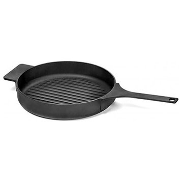 Enameled Cast Iron Grill Pan, Black
