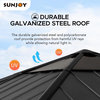Sunjoy 11 ft. x 11 ft. Cedar Framed Gazebo with Black Steel and...
