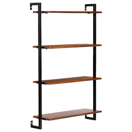 Phantom Wall Mounted Shelf, Walnut/Black