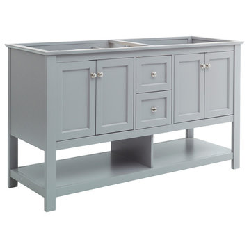 Fresca Manchester 60" Gray Double Sink Cabinet