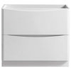 Fresca Tuscany 36" Free Standing Modern Wood Bathroom Cabinet in Glossy White