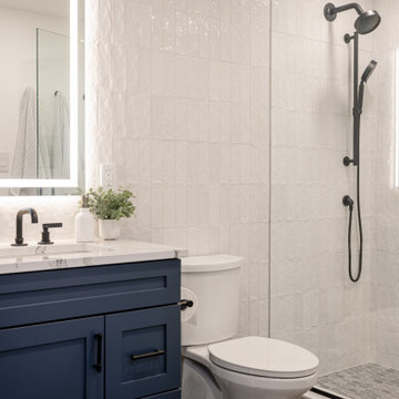 Bathroom – Rain Shower – Quartz Countertops