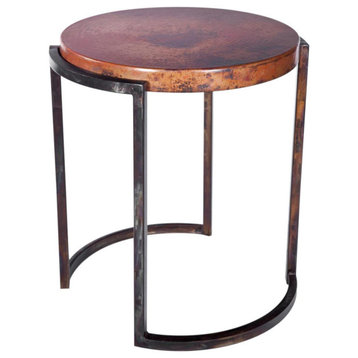 End Table Side Round Copper Metal