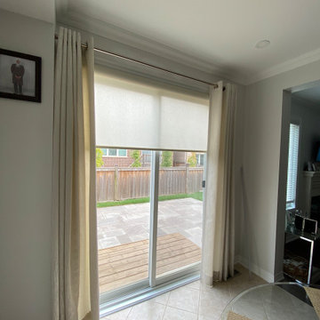 Roller Blinds Combined with Drapery Oakville
