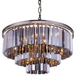 Gatsby Luminaires - Glass Fringe 9-Light Chandelier, Polished Nickel, Smoke, Without LED Bulbs - Bring glamour to your home with this nine light stunning pendant chandelier from Glass Fringe collection. Industrial style frame yet delicate and modern glass fringe options this stunning ceiling light will surely update your decor