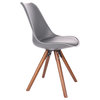 Viborg 4-Leg Gray Side Chairs, Set of 2, Walnut