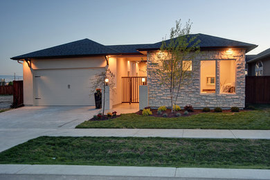 Trendy home design photo in Boise