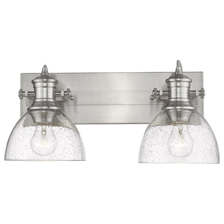 Golden Lighting 3118-BA2 PW-SD Hines 2 Light Bath Vanity, Pewter
