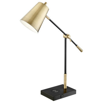Salma 1 Light Table Lamp, Brass