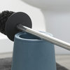 Freestanding Toilet Brush and Holder Set Sealskin Conical Chrome Blue Porcelain
