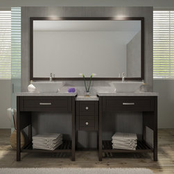 73 inch Double Sink Bathroom Vanity Set Espresso Finish - Bathroom Vanities And Sink Consoles