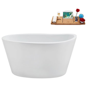 51" Streamline N3740GLD Soaking Freestanding Tub and Tray With Internal Drain