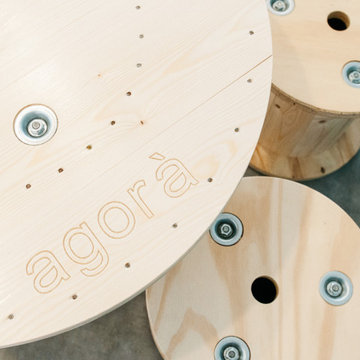 Tavoli a bobina in legno