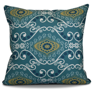 Illuminate Geometric Print Outdoor Pillow, Blue, 18"x18"