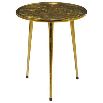 Contemporary Gold Aluminum Accent Table 562251