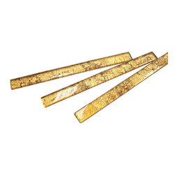 1x12 Glossy Gold Deco Subway Glass Mosaic Tile Collection - Home Accessories & Decor