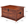 Grinnell Primitive Rustic Wood Storage Trunk Coffee Table